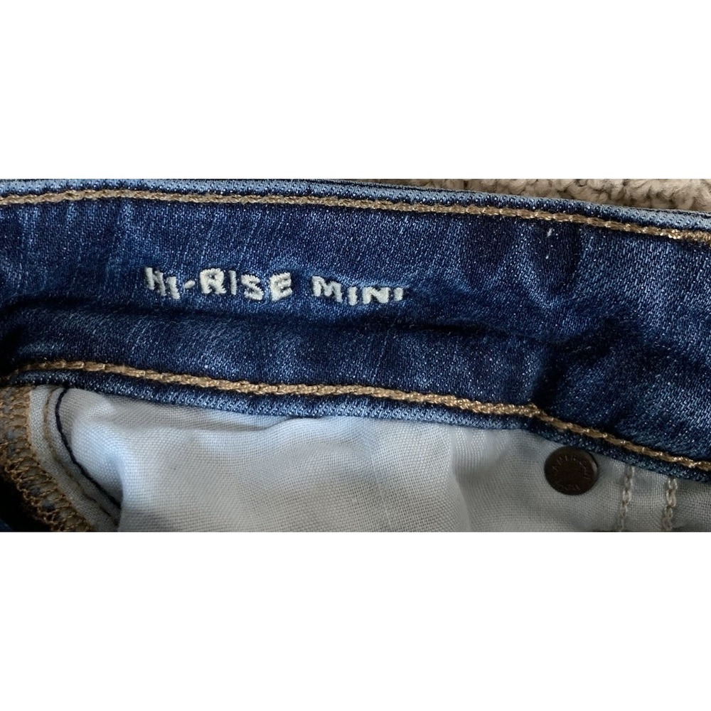 American Eagle Outfitters Women Hi Rise Denim Mini Skirt Blue Stretch Size 00 XS - Picture 4 of 7